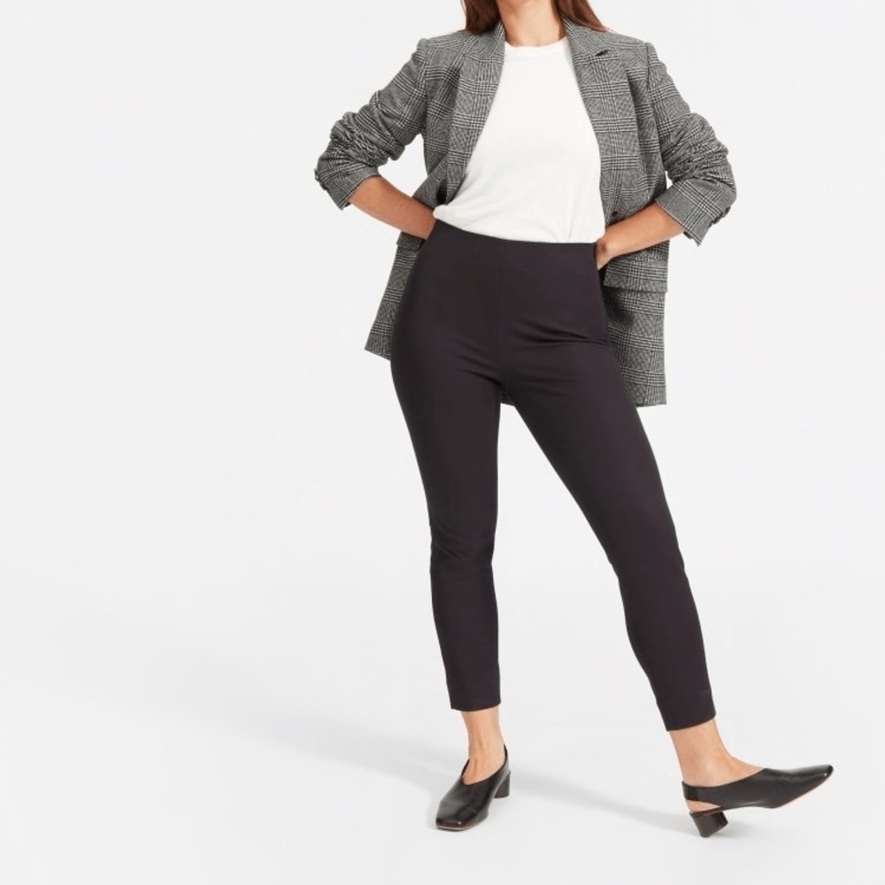 Everlane The Curvy Side Zip Stretch Cotton Pant Black Size US 8 Business Casual